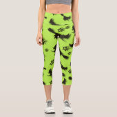 Zu Halloween Abend 3D unter Sternen fliegen Capri Leggings (Vorderseite)