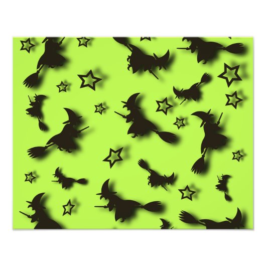 Zu Halloween Abend 3D unter Sternen fliegen Fotodruck (Vorne)