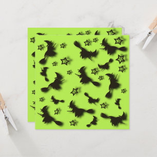 Zu Halloween Abend 3D unter Sternen fliegen Karte