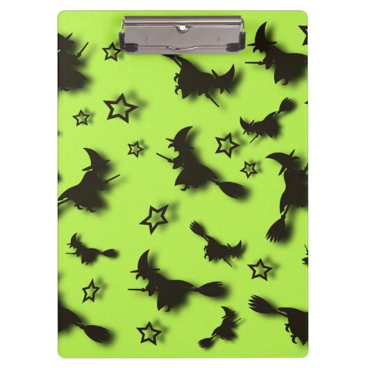 Zu Halloween Abend 3D unter Sternen fliegen Klemmbrett (Vorderseite)