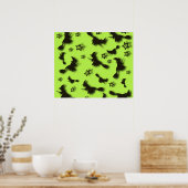 Zu Halloween Abend 3D unter Sternen fliegen Poster (Küche)