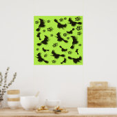 Zu Halloween Abend 3D unter Sternen fliegen Poster (Küche)