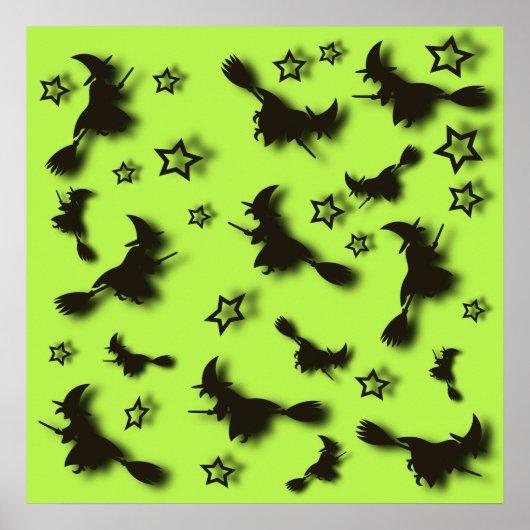 Zu Halloween Abend 3D unter Sternen fliegen Poster (Vorne)