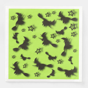 Zu Halloween Abend 3D unter Sternen fliegen Serviette