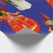 Zu Halloween-Abend gibt es Hexen und Kürbisse Geschenkpapier (Ecke)