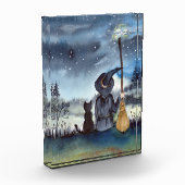 Zu Halloween Black Cat und The Hexe Starry Night Fotoblock (Links)