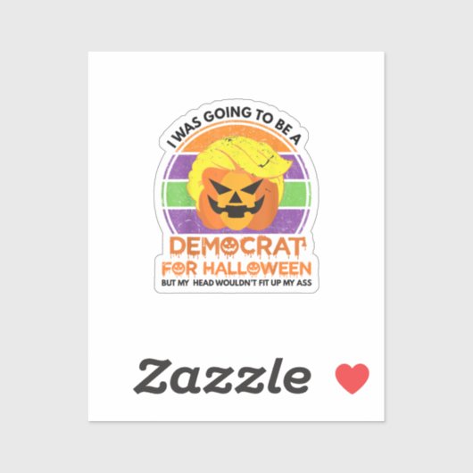 Zu Halloween Funny Trumpkin als Demokrat Aufkleber (Blatt)