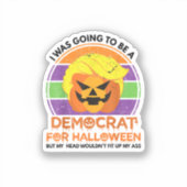 Zu Halloween Funny Trumpkin als Demokrat Aufkleber (Vorderseite)