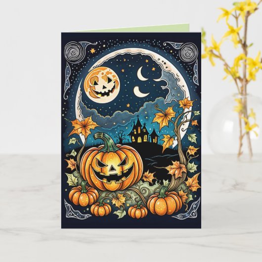 Zu Halloween Karte (Gelbe Blume)