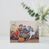 Zu Halloween kochen Kinder für Äpfel Postkarte (Stehend Vorderseite)