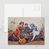 Zu Halloween kochen Kinder für Äpfel Postkarte (Vorne/Hinten)