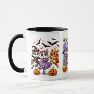 Zu Halloween-Kostüme tanzende Tiere Tasse
