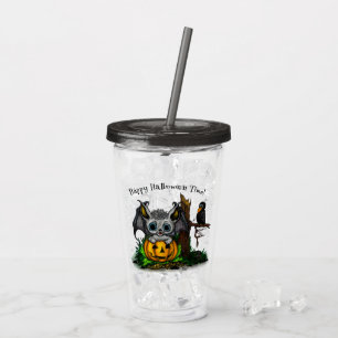 zu Halloween , Niedlichem Fleet und Raven gewartet Acryltrinkbecher