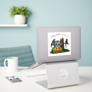 zu Halloween , Niedlichem Fleet und Raven gewartet Aufkleber