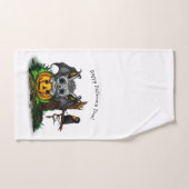 zu Halloween , Niedlichem Fleet und Raven gewartet Badhandtuch Set (Handtuch)