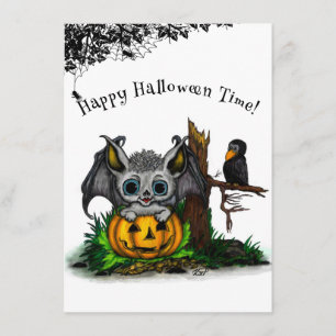 zu Halloween , Niedlichem Fleet und Raven gewartet Begleitkarte