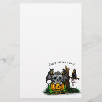 zu Halloween , Niedlichem Fleet und Raven gewartet Briefpapier