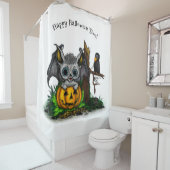 zu Halloween , Niedlichem Fleet und Raven gewartet Duschvorhang (Beispiel)