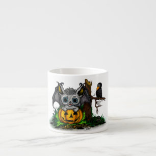 zu Halloween , Niedlichem Fleet und Raven gewartet Espressotasse