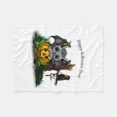 zu Halloween , Niedlichem Fleet und Raven gewartet Fleecedecke (Vorderseite (Horizontal))