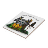 zu Halloween , Niedlichem Fleet und Raven gewartet Fliese (Seite)