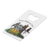 zu Halloween , Niedlichem Fleet und Raven gewartet Geldbeutel Flaschenöffner (Vorderseite Schrägansicht)