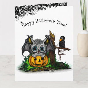 zu Halloween , Niedlichem Fleet und Raven gewartet Karte