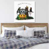 zu Halloween , Niedlichem Fleet und Raven gewartet Leinwanddruck (Insitu (Schlafzimmer))