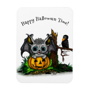 zu Halloween , Niedlichem Fleet und Raven gewartet Magnet