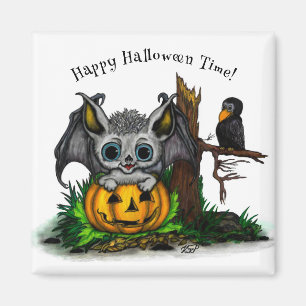 zu Halloween , Niedlichem Fleet und Raven gewartet Magnet