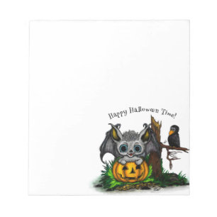 zu Halloween , Niedlichem Fleet und Raven gewartet Notizblock
