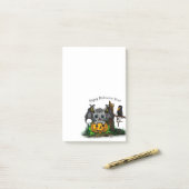 zu Halloween , Niedlichem Fleet und Raven gewartet Post-it Klebezettel (Auf Schreibtisch)