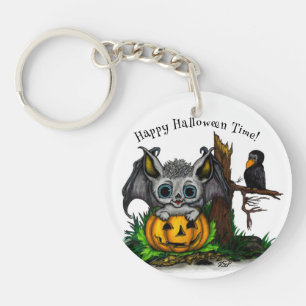 zu Halloween , Niedlichem Fleet und Raven gewartet Schlüsselanhänger