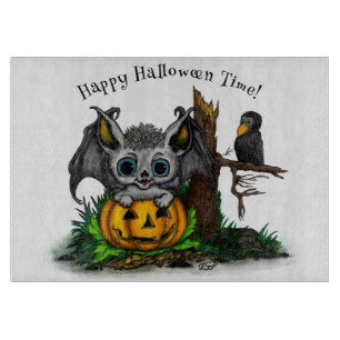 zu Halloween , Niedlichem Fleet und Raven gewartet Schneidebrett