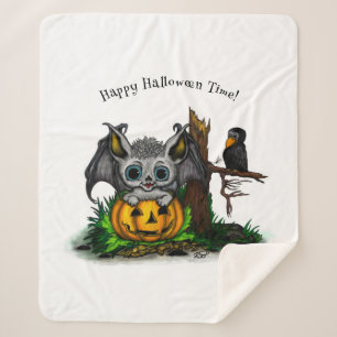 zu Halloween , Niedlichem Fleet und Raven gewartet Sherpadecke