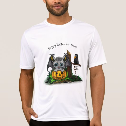 zu Halloween , Niedlichem Fleet und Raven gewartet T-Shirt (Vorderseite)