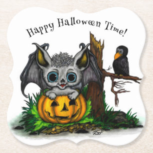 zu Halloween , Niedlichem Fleet und Raven gewartet Untersetzer