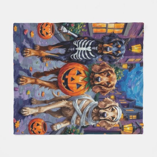 Zu Halloween-Trick oder -Behandlung von Hunden aus Fleecedecke (Vorderseite (Horizontal))