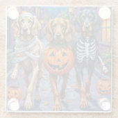 Zu Halloween-Trick oder -Behandlung von Hunden aus Glasuntersetzer (Rückseite)