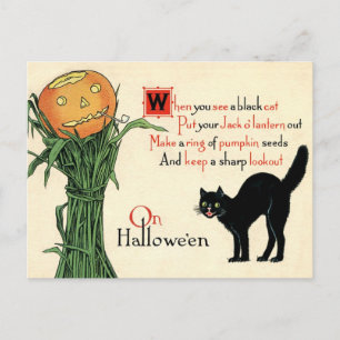 Zu Halloween Vintage Postkarte