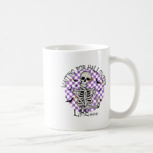Zu Halloween wie Funny Skeleton Spooky H gewartet Kaffeetasse
