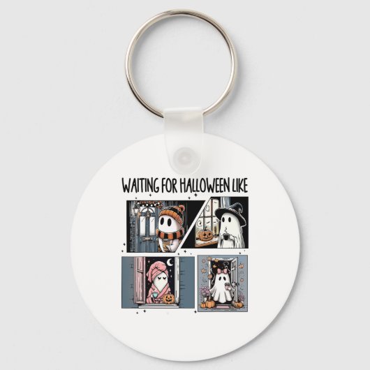 Zu Halloween wie Niedliches Ghost-Kaffeepferd gewa Schlüsselanhänger (Vorderseite)