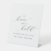 Zu halten und zu halten, falls Sie kalte Hochzeit Sockelschild (Vorderseite)