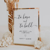 Zu halten und zu halten | Wedding Koozie Favor Sig Sockelschild