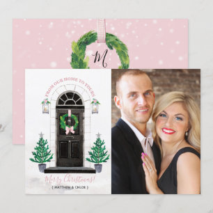 Zu Hause für die Feiertage Weihnachts-Grußkarte Einladung