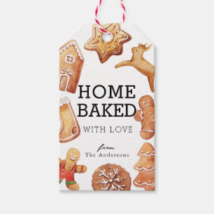 Zu Hause gebackene Weihnachtsplätzchen mit Liebe Geschenkanhänger