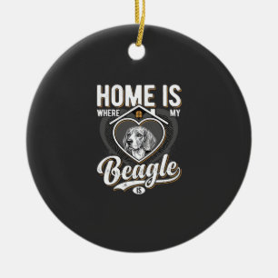 Zu Hause ist da, wo mein Beagle ist_1 Keramik Ornament
