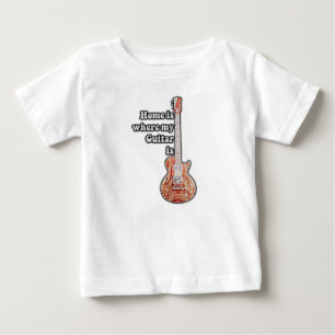 Zu Hause ist da, wo meine Gitarre ist. Vintage bra Baby T-shirt
