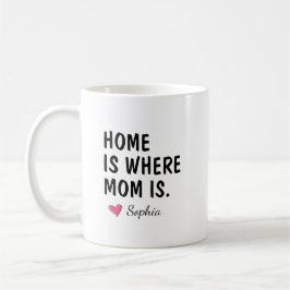 Zu Hause ist dort, wo Mama ist - Personalisiertes  Kaffeetasse