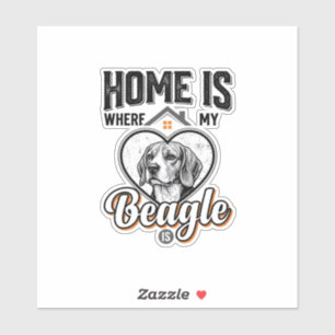 Zu Hause ist dort, wo mein Beagle ist Vintage-Hund Aufkleber